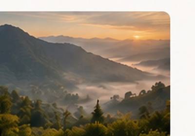 Misty mountain sunrise in Northern Thailand